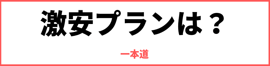 一本道の安いプランは？