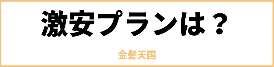 金髪天国の安いプラン？